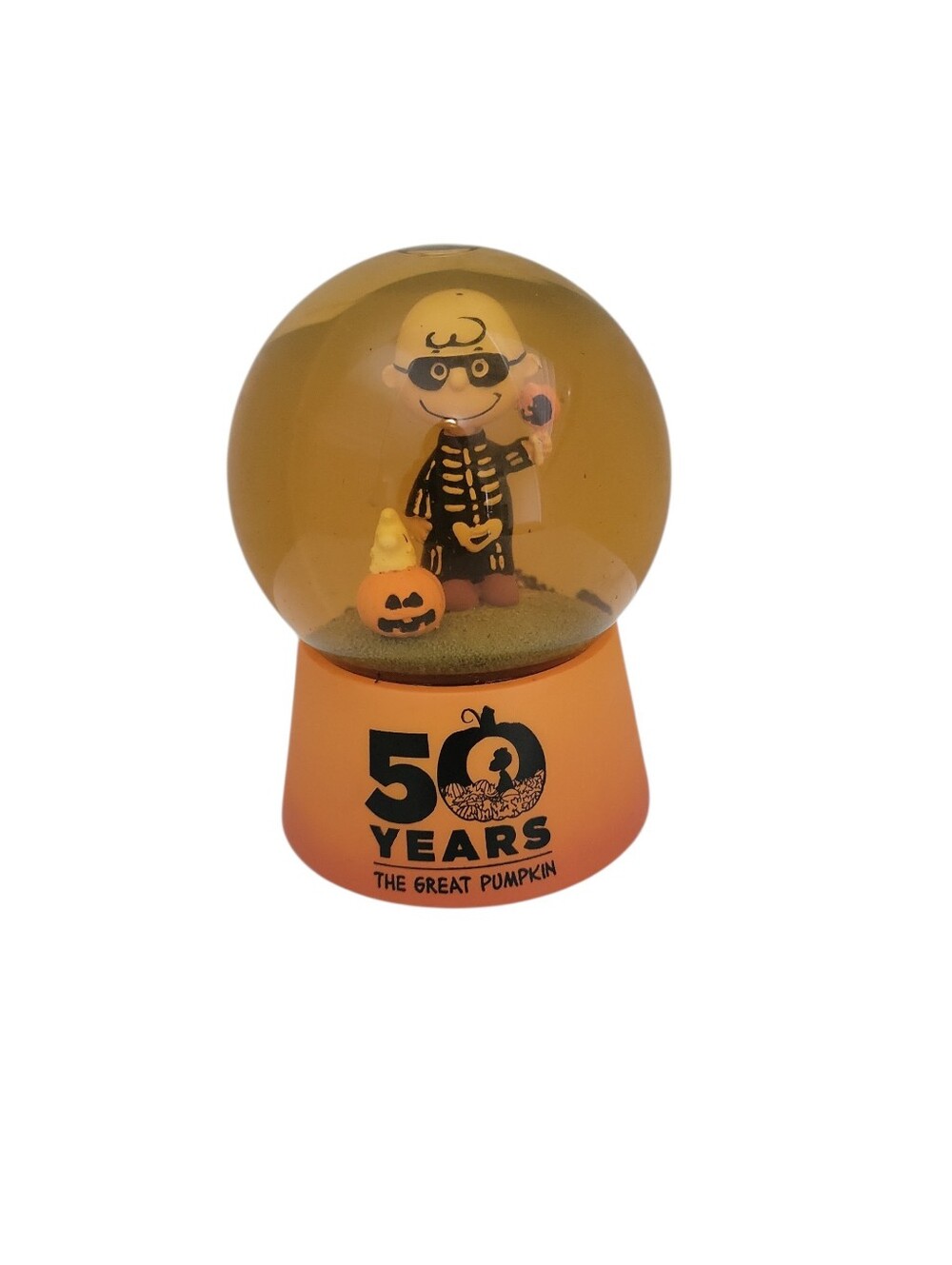 Peanuts Kurt Adler "The Great Pumpkin" 50th Anniversary Halloween Snow Globe